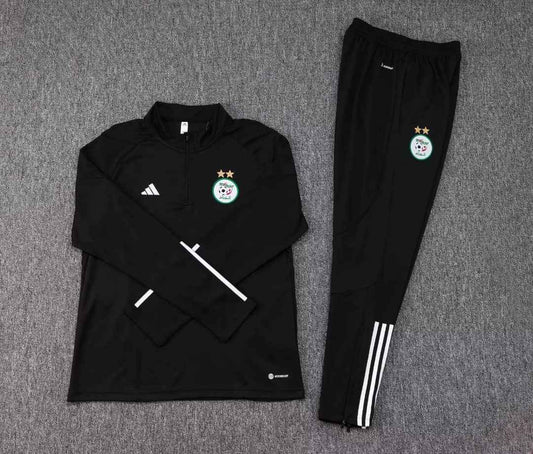 Survêtement Noir Algérie 2 Étoiles 🇩🇿 – Ensemble Maillot + Pantalon | Édition Championne d’Afrique