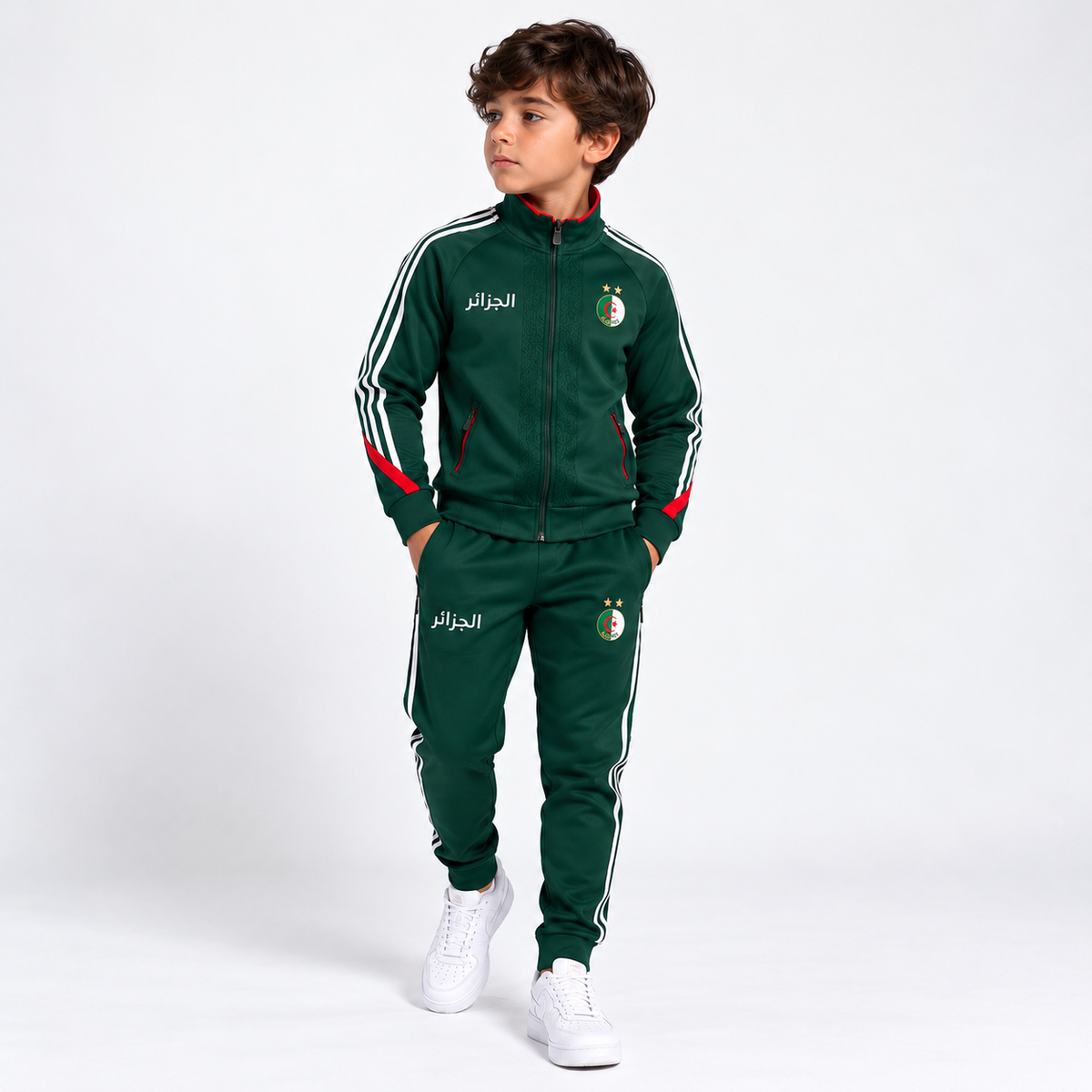 Survêtement Algérie Enfants 3 Coloris – Vert, Blanc & Rose