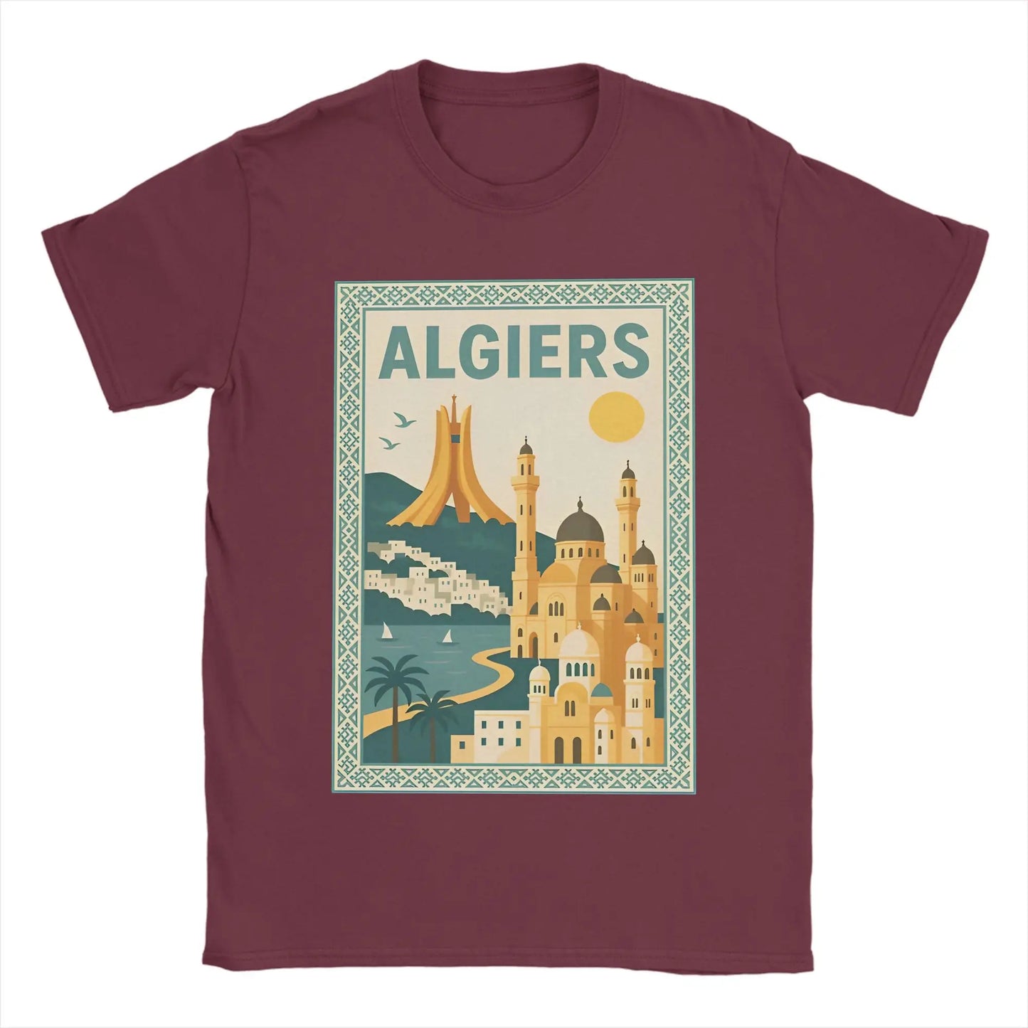 T-shirt Homme “Algiers Vintage” – Affiche Rétro de la Capitale 🇩🇿