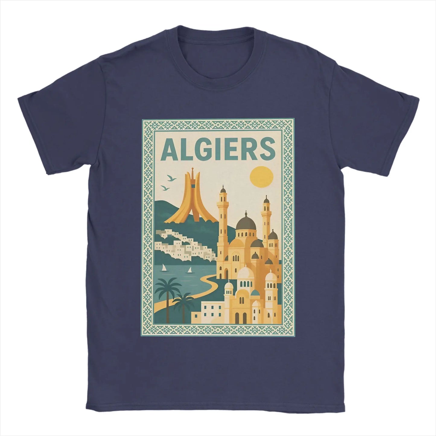 T-shirt Homme “Algiers Vintage” – Affiche Rétro de la Capitale 🇩🇿