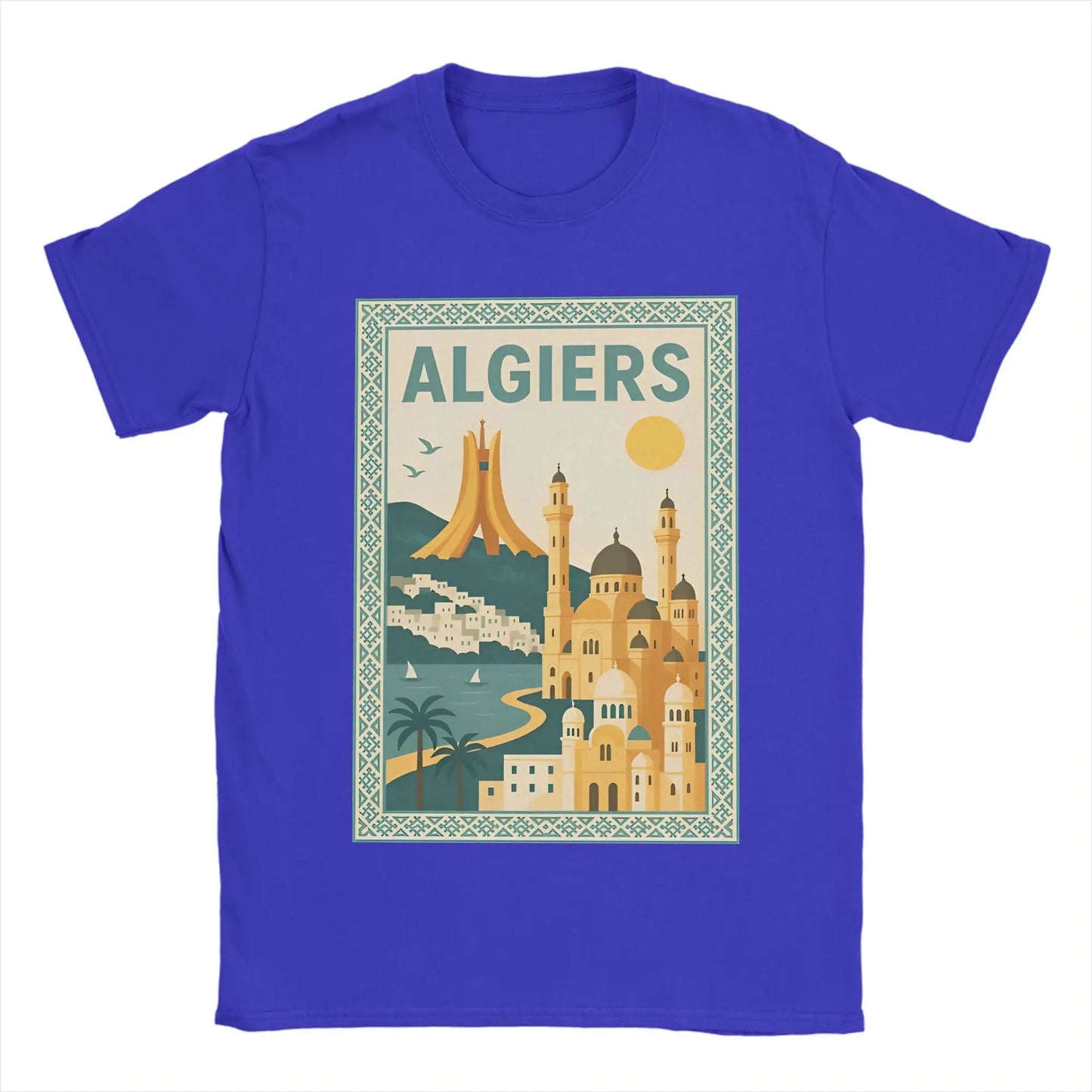 T-shirt Homme “Algiers Vintage” – Affiche Rétro de la Capitale 🇩🇿