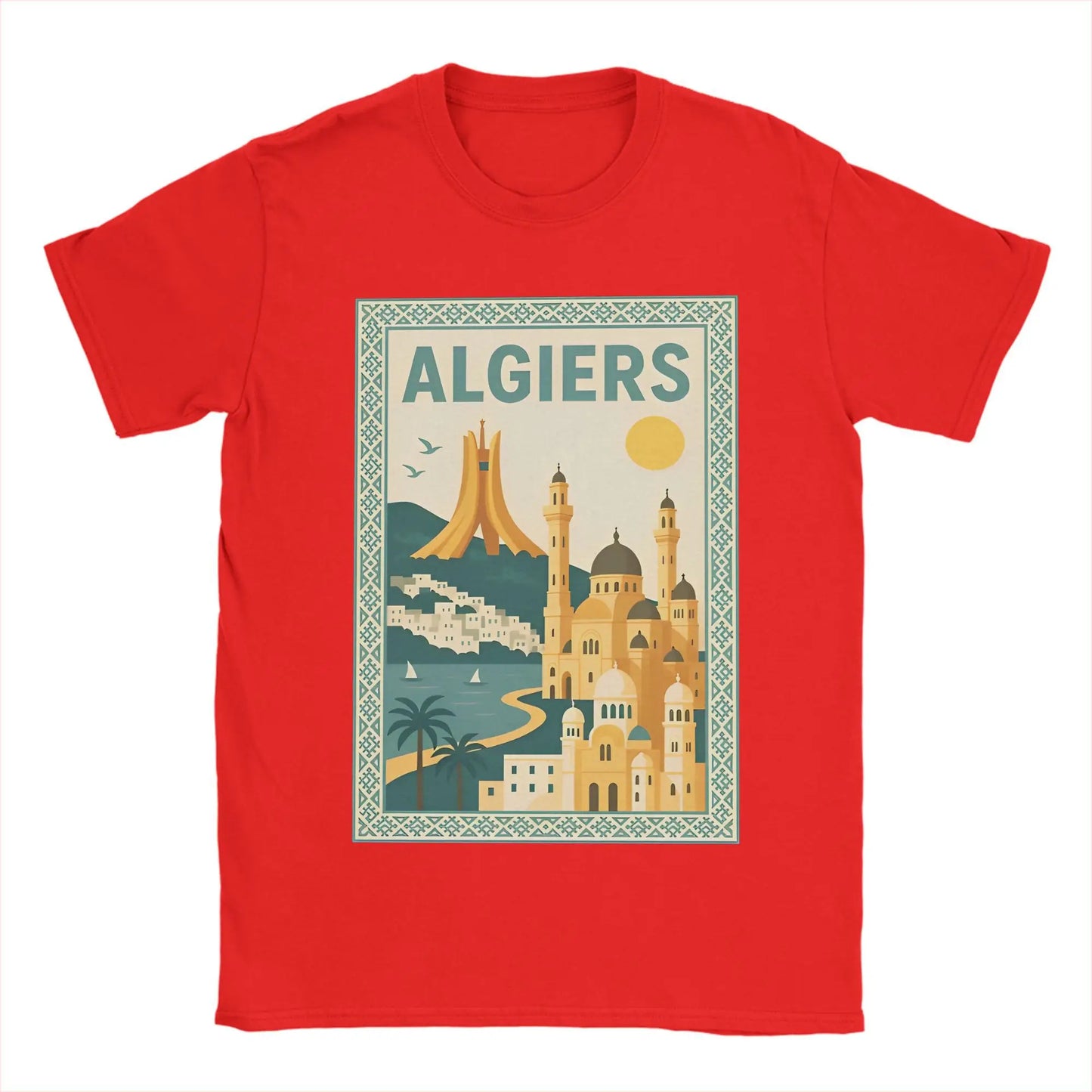 T-shirt Homme “Algiers Vintage” – Affiche Rétro de la Capitale 🇩🇿