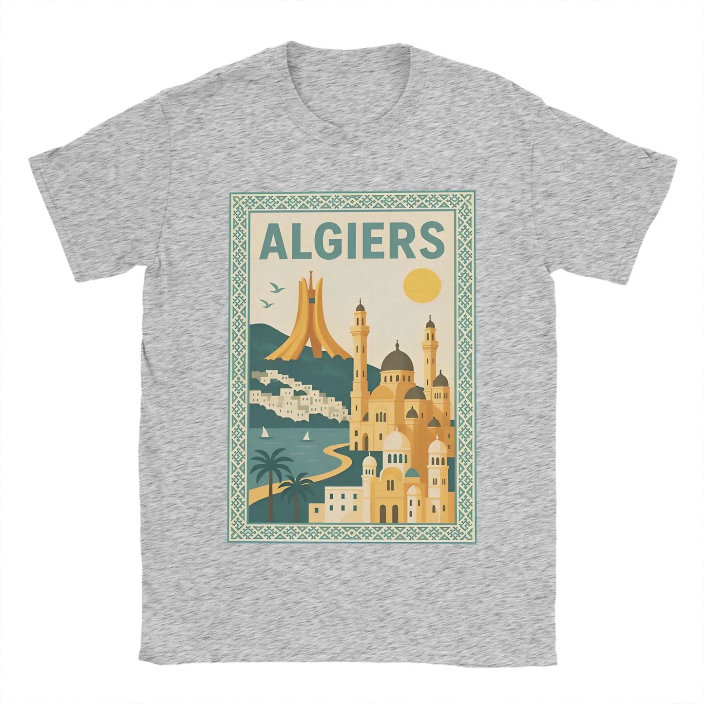 T-shirt Homme “Algiers Vintage” – Affiche Rétro de la Capitale 🇩🇿