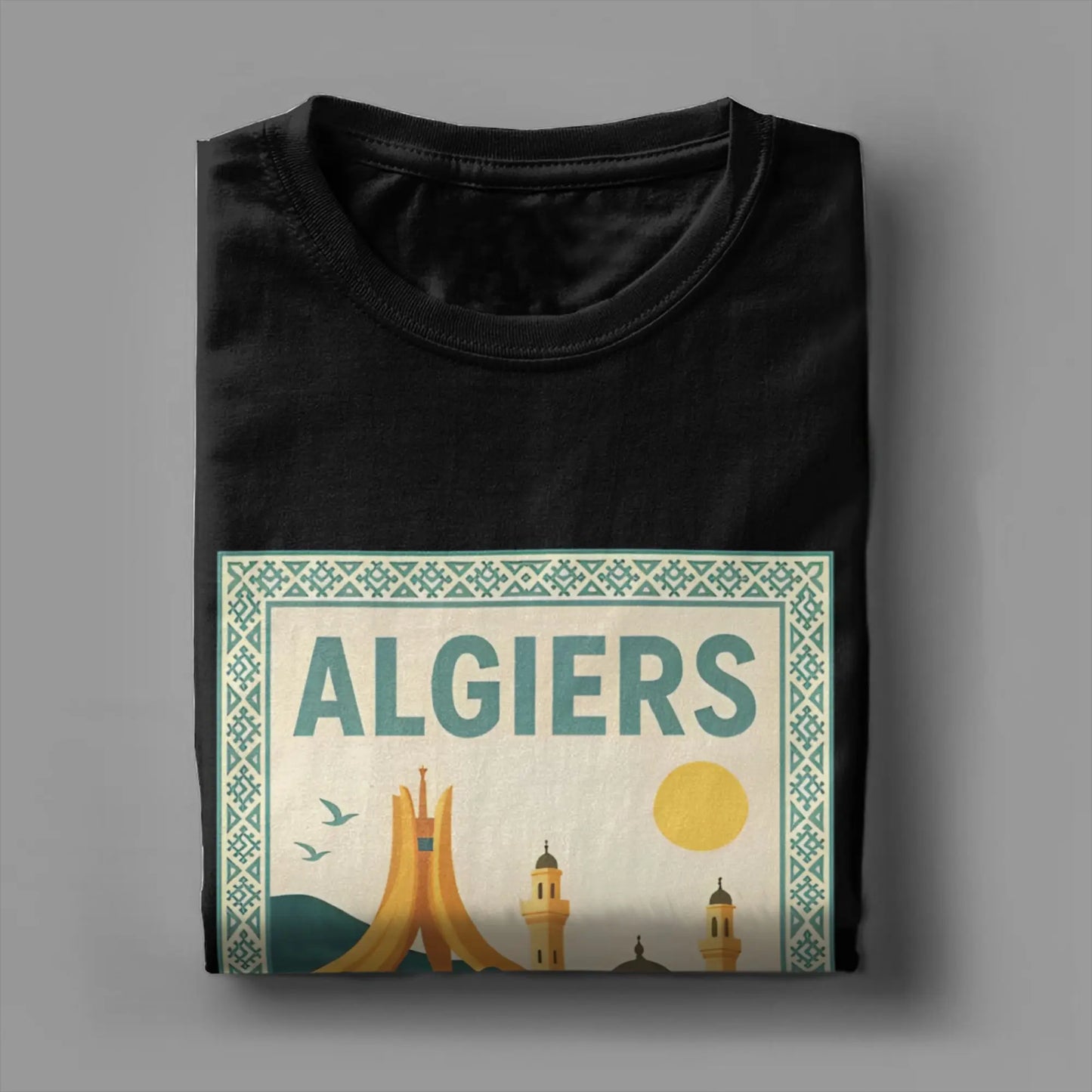 T-shirt Homme “Algiers Vintage” – Affiche Rétro de la Capitale 🇩🇿