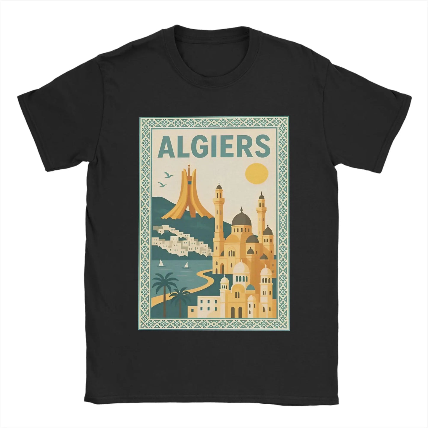 T-shirt Homme “Algiers Vintage” – Affiche Rétro de la Capitale 🇩🇿