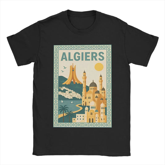 T-shirt Homme “Algiers Vintage” – Affiche Rétro de la Capitale 🇩🇿
