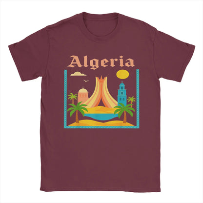 T-shirt Algérie My Country – Streetwear Vintage – Burgundy – vue 10