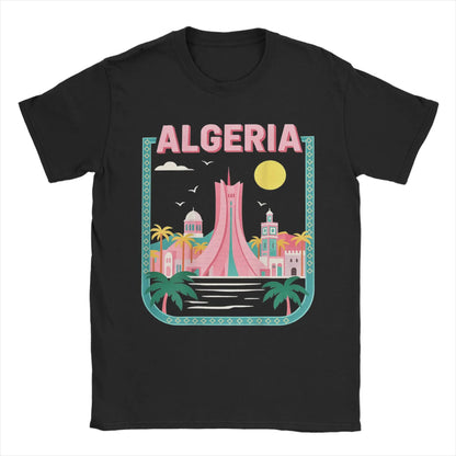 T-shirt Algérie Skyline – Streetwear Graphique – black