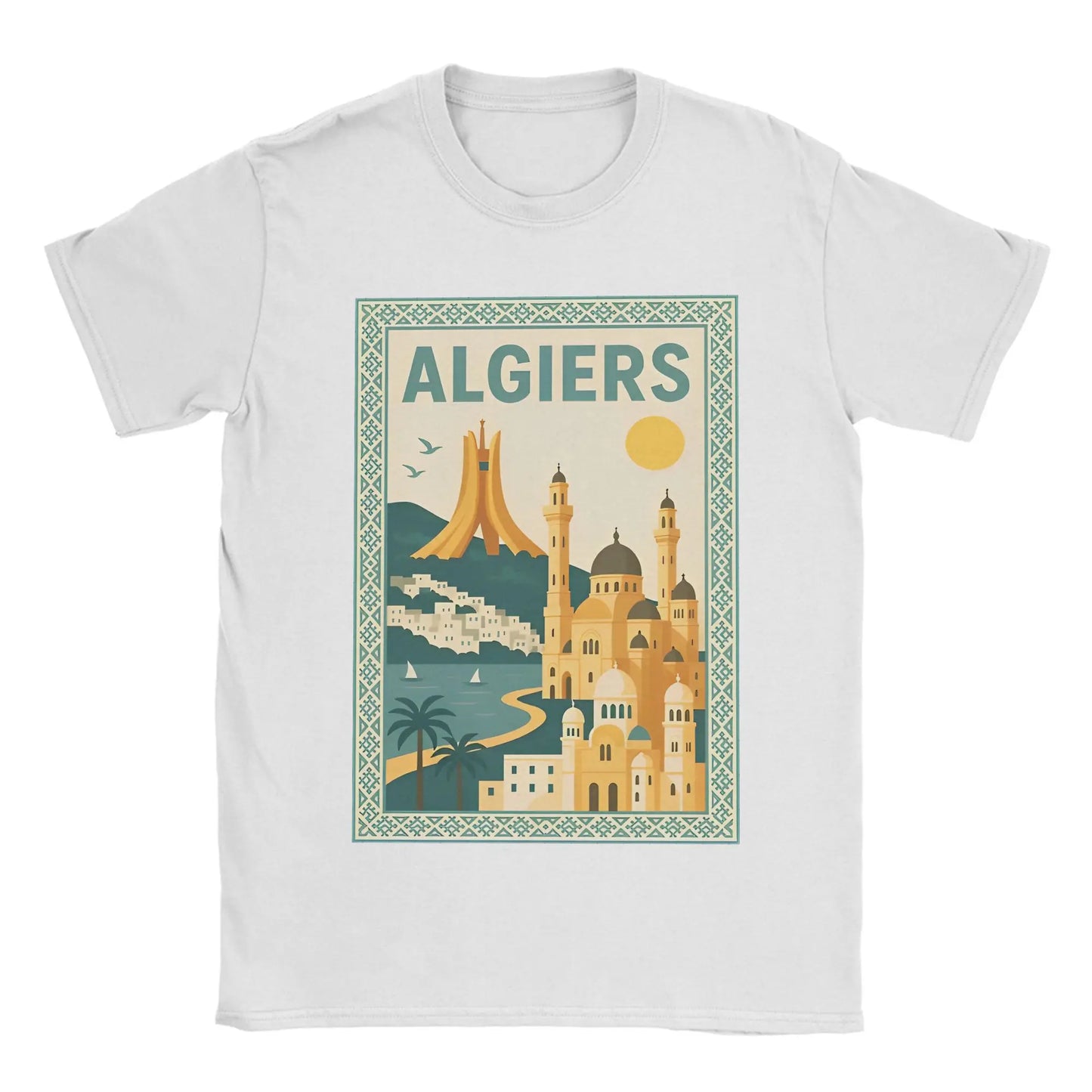 T-shirt Homme “Algiers Vintage” – Affiche Rétro de la Capitale 🇩🇿