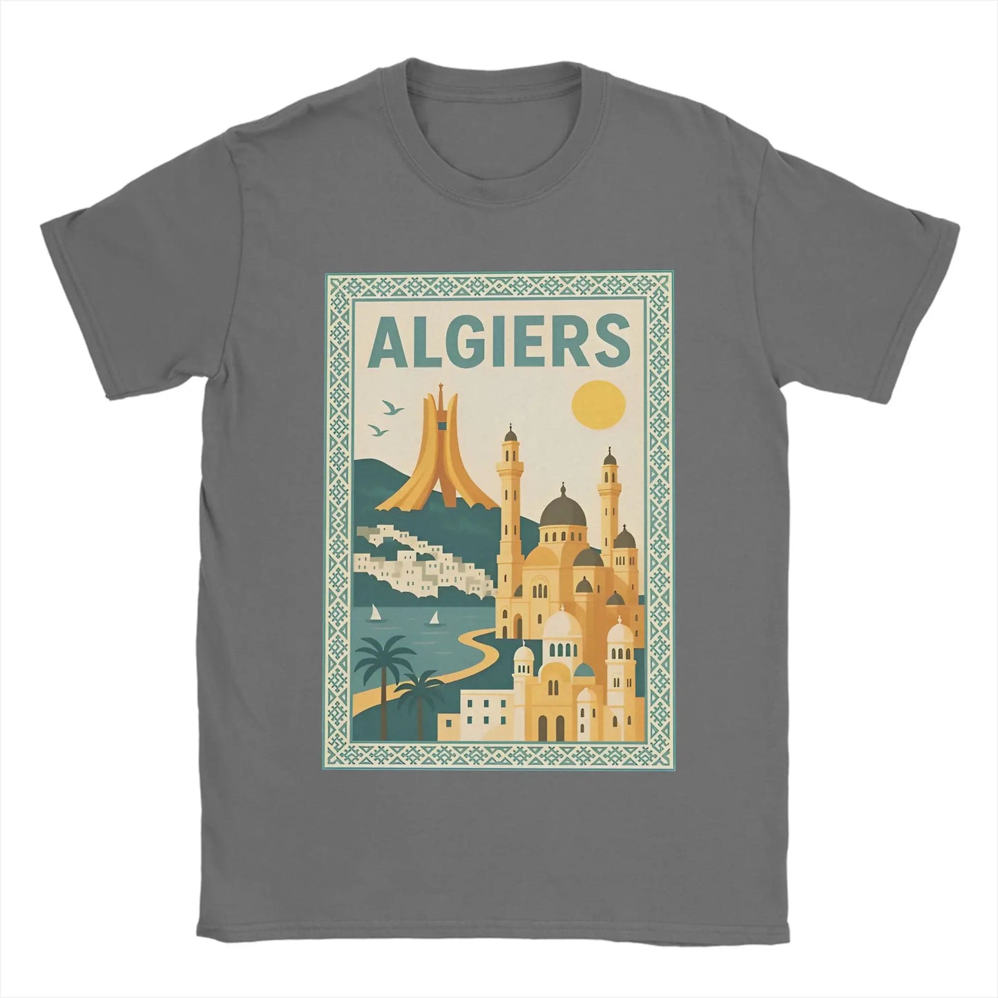 T-shirt Homme “Algiers Vintage” – Affiche Rétro de la Capitale 🇩🇿