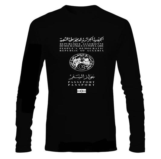 تيشيرت جواز سفر جزائري بأكمام طويلة
